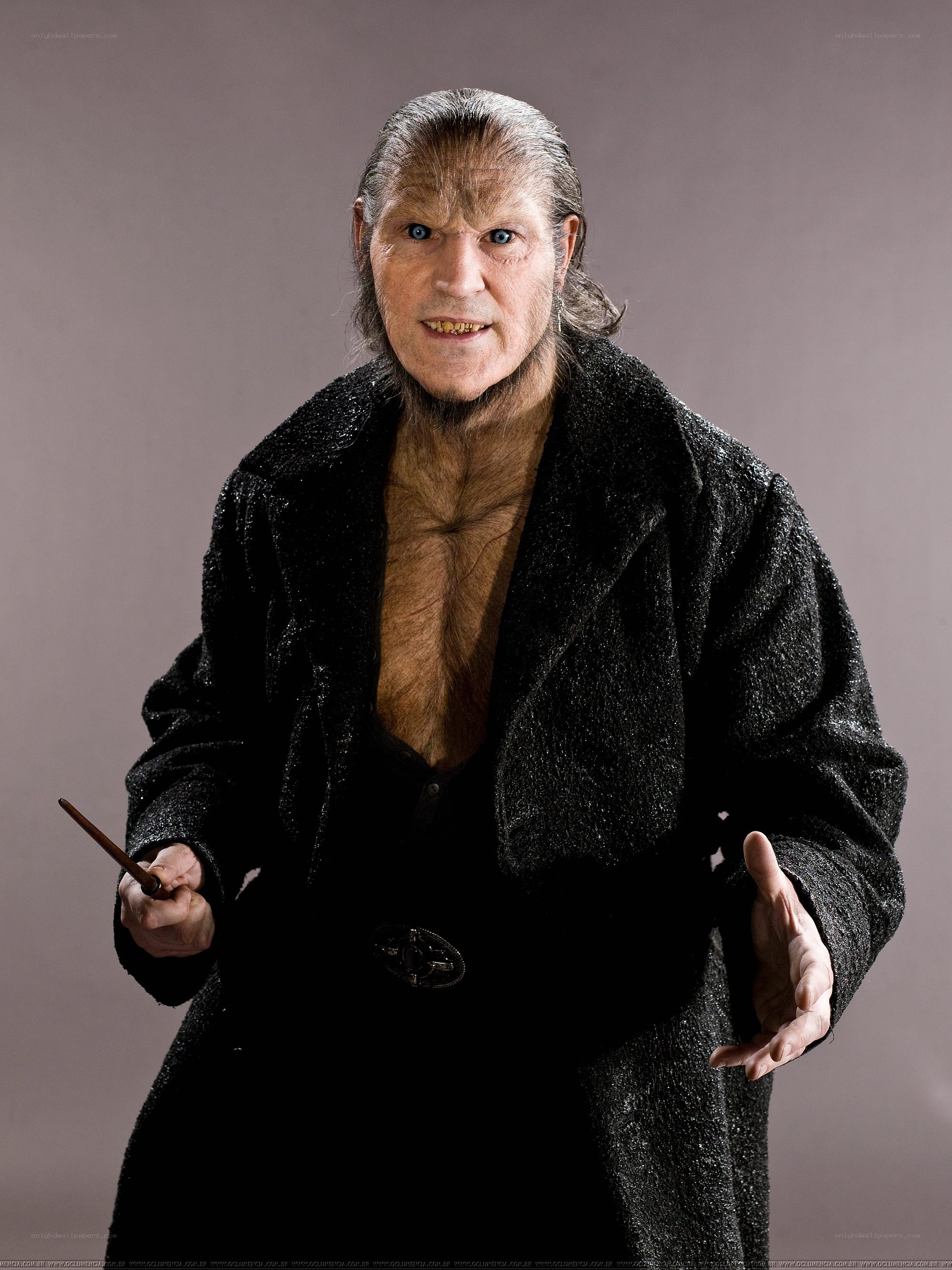 Werewolf character in black coat