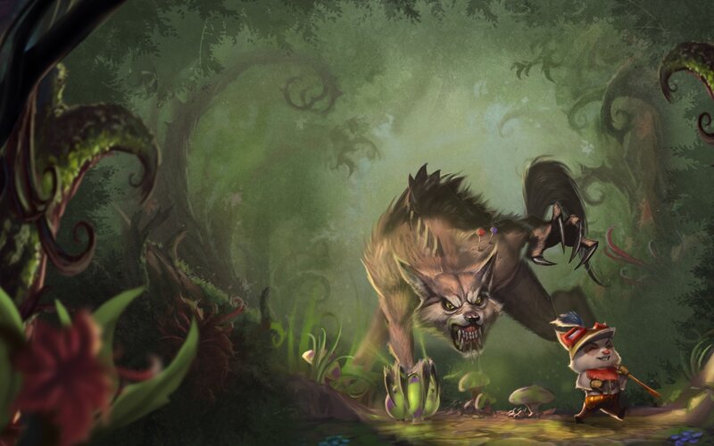 Werewolf confronts small creature