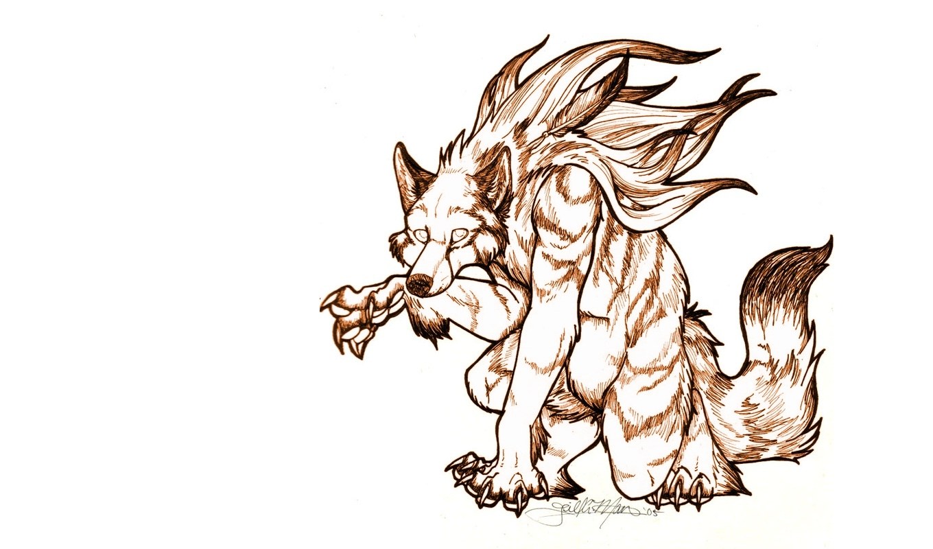 werewolf creature drawing