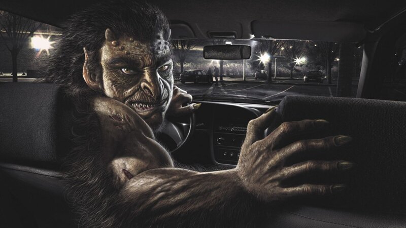 Werewolf in Car — Black, Dark
