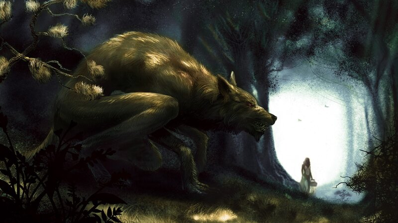 Werewolf in Forest — Dark Green