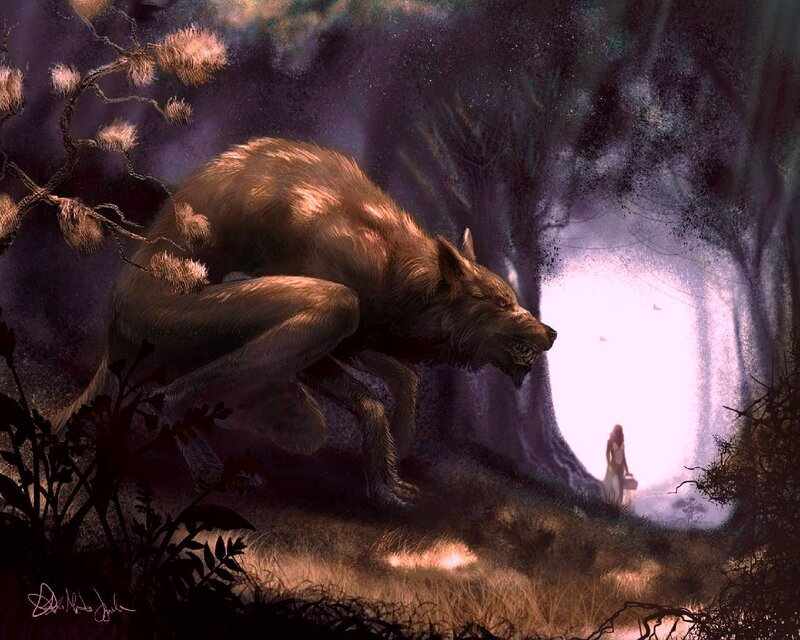Werewolf in Forest — Purple