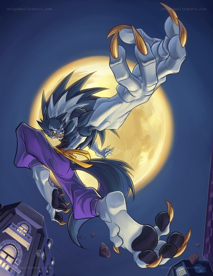 werewolf in purple cloak