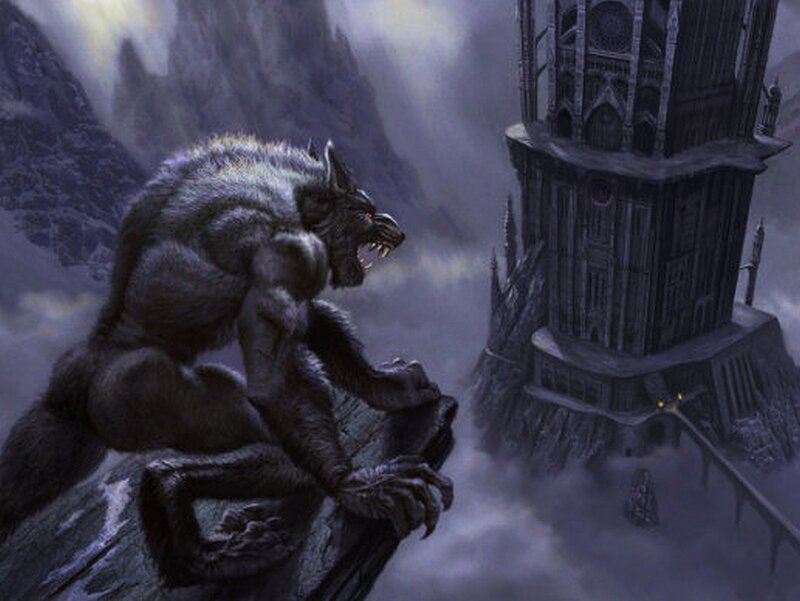 Werewolf on a Cliff — Gray