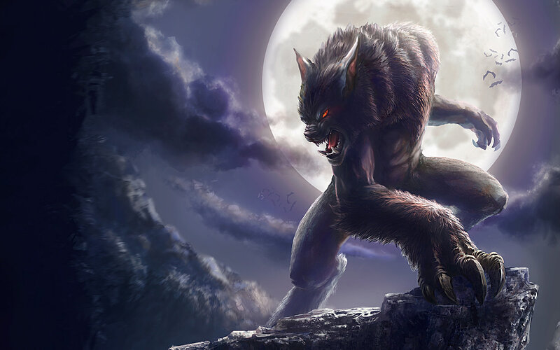 Werewolf on Cliff — Gray