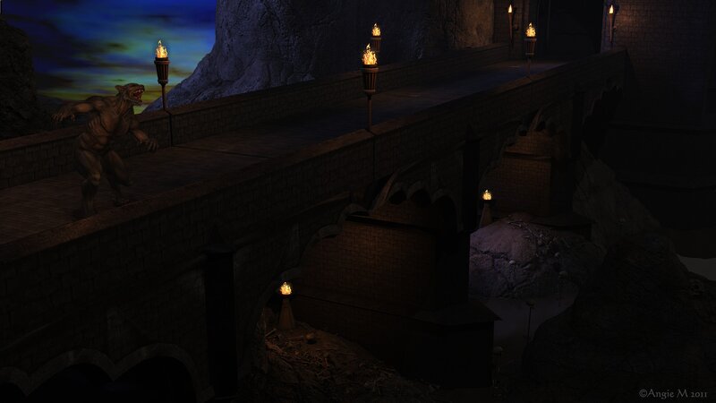Werewolf on Stone Bridge