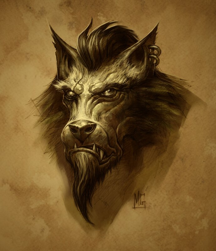 werewolf portrait art