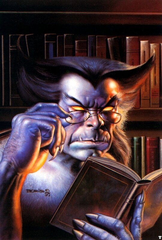 werewolf reading a book