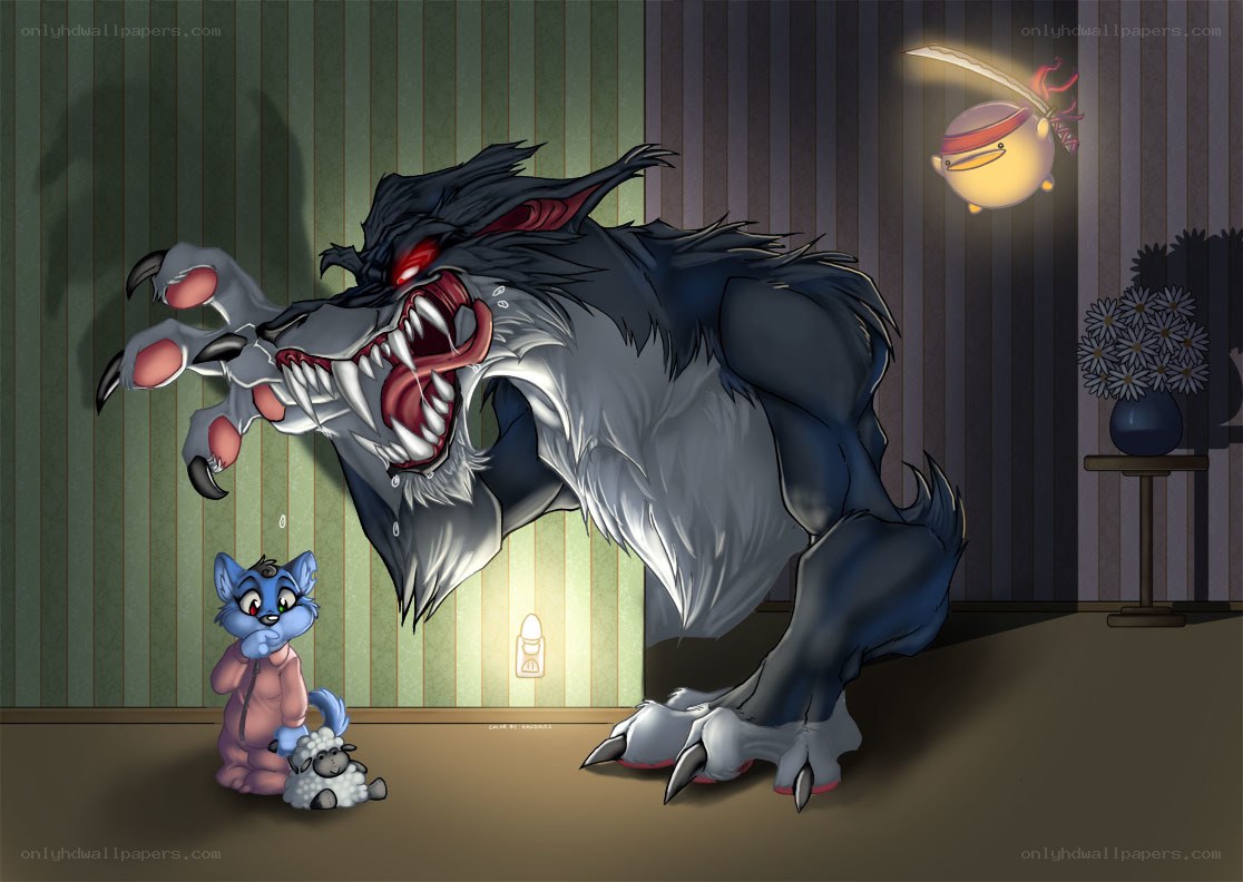 Werewolf scares a child
