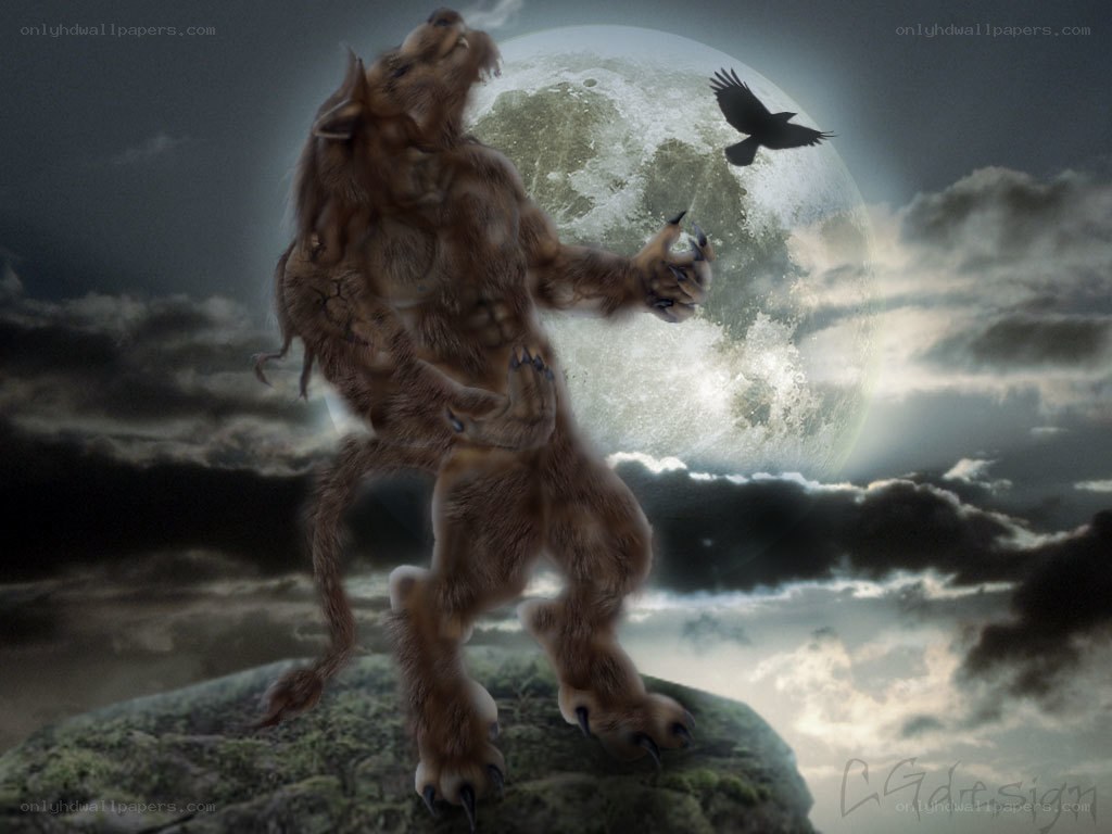 werewolf under full moon