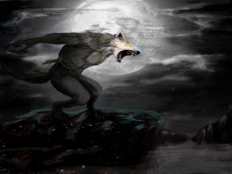 werewolf under full moon