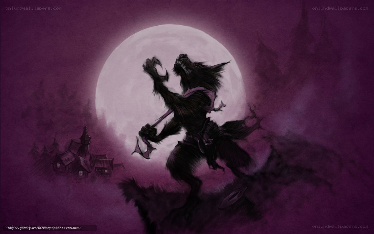 werewolf under full moon