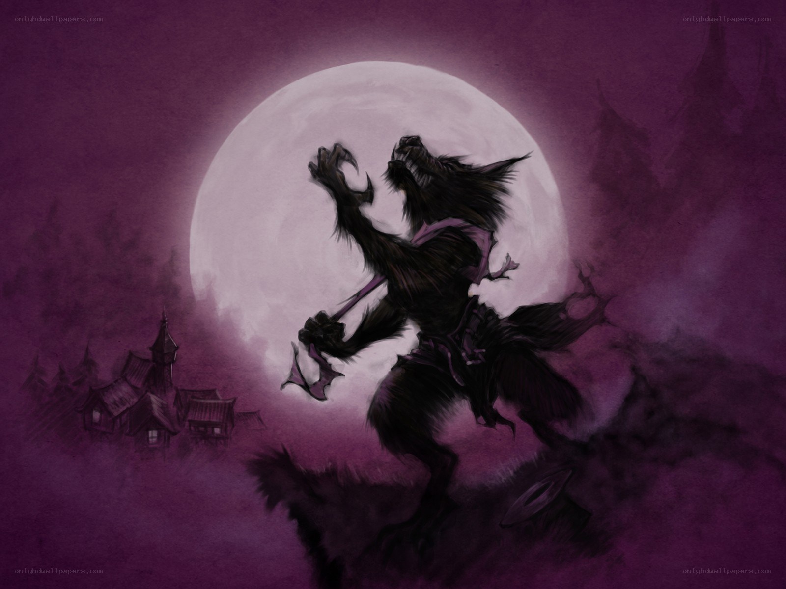 Werewolf under the full moon