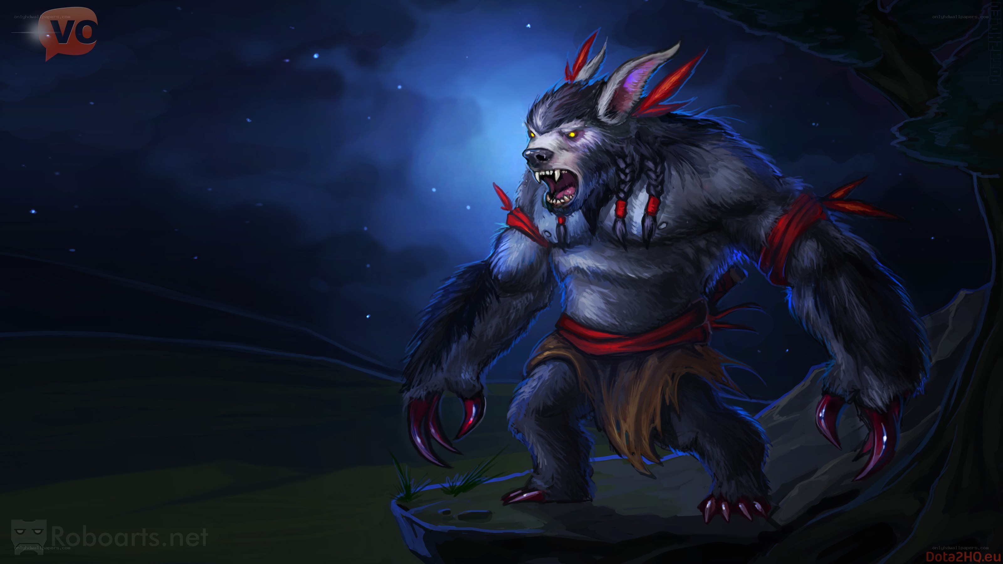 werewolf warrior at night