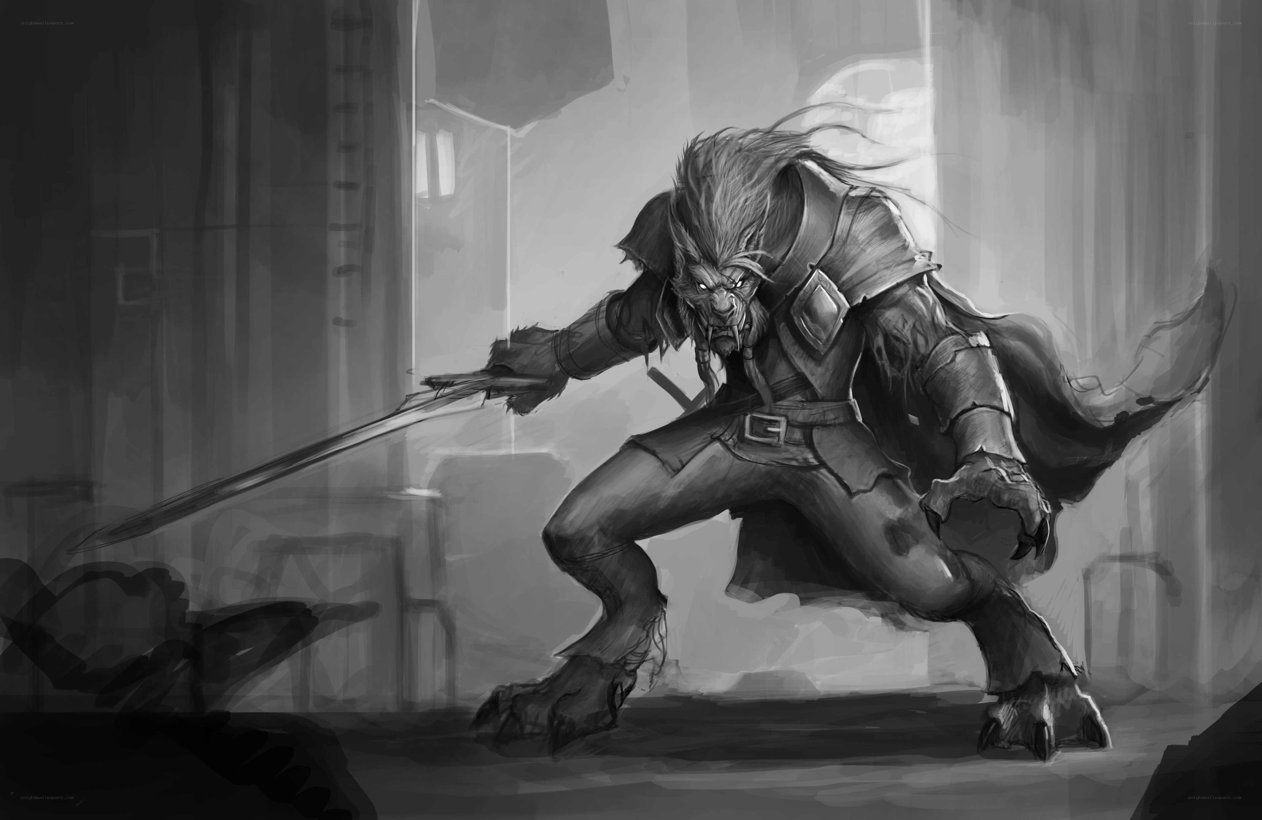 werewolf warrior in combat