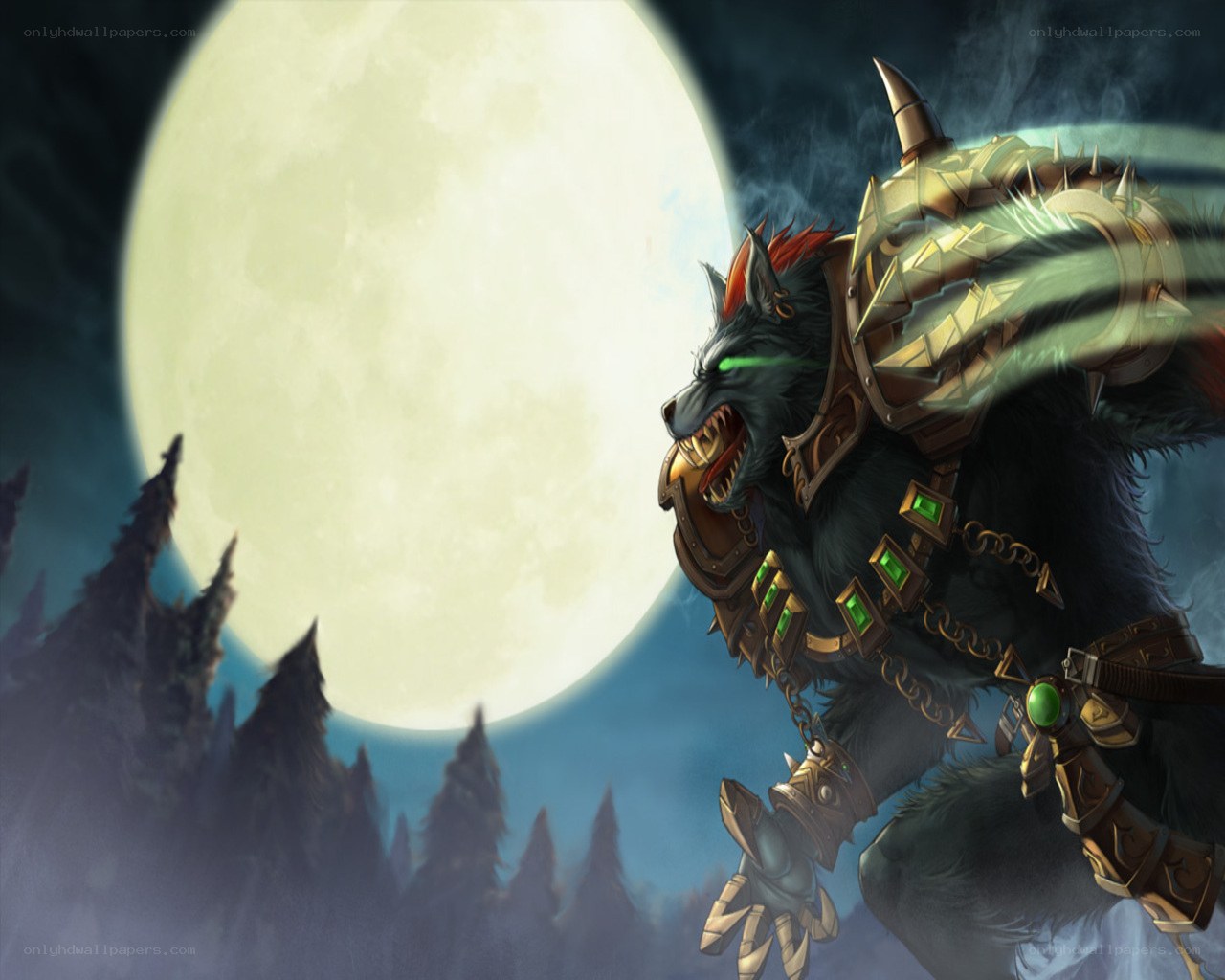 werewolf warrior under moonlight