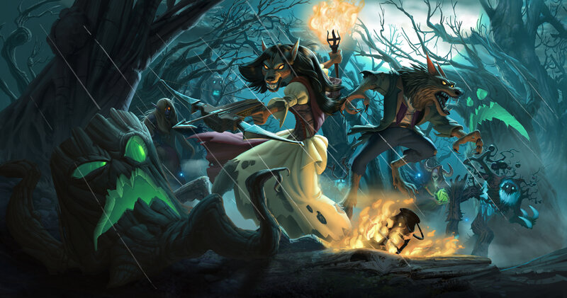 Werewolves in Forest — Green