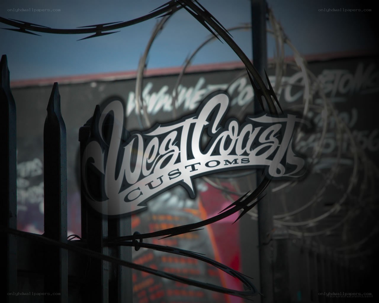 West Coast Customs logo with barbed wire