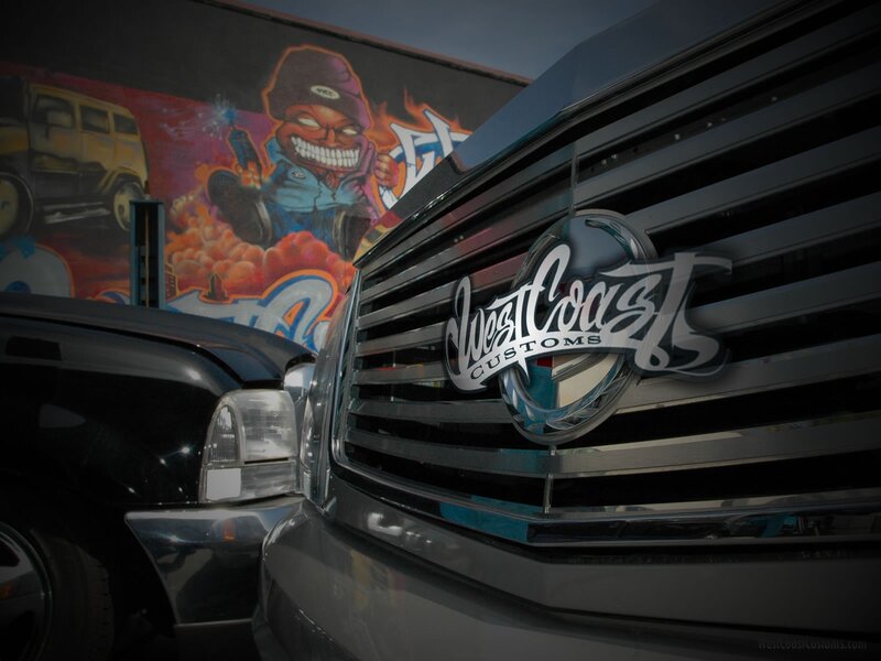 West Coast Customs vehicle with graffiti art