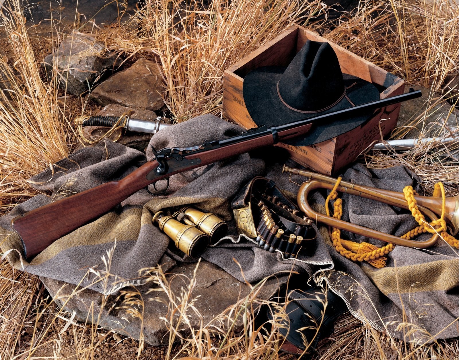 Western gear and rifle