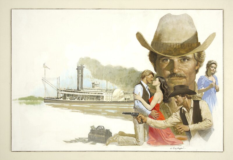 Western riverboat scene