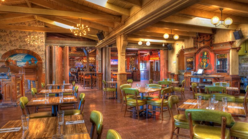 Western-style Restaurant Interior — Brown, Warm