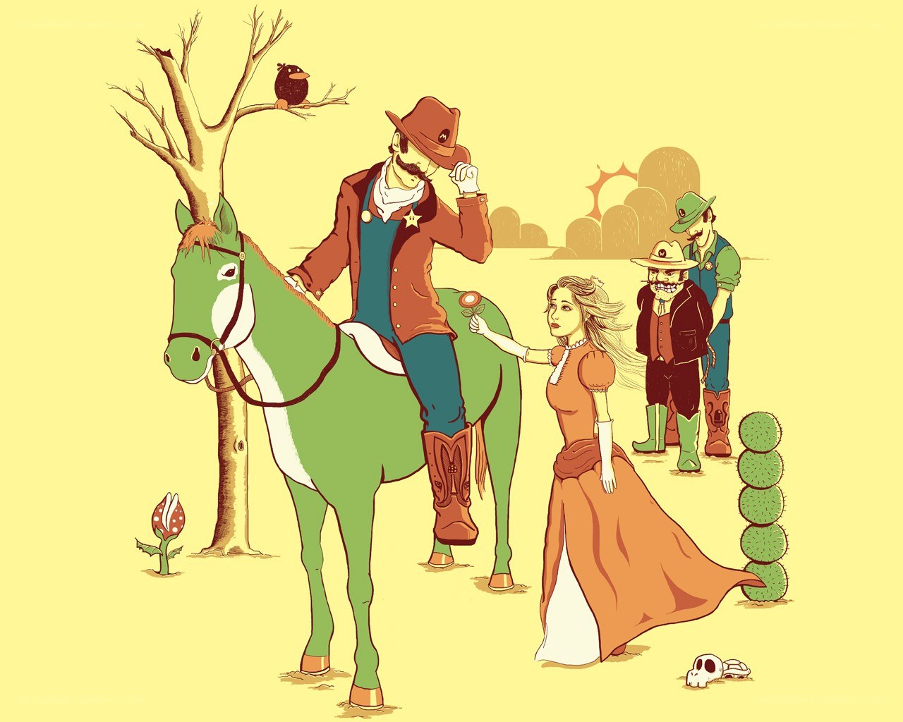 Western-themed character illustration