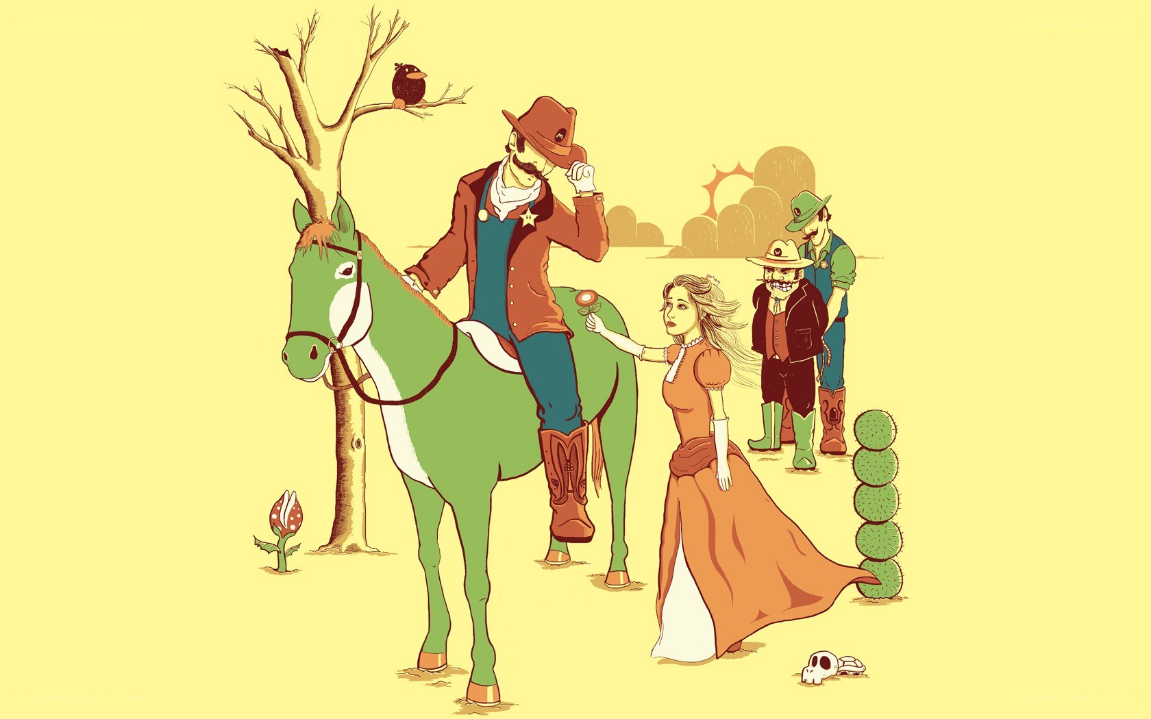 Western-themed character illustration