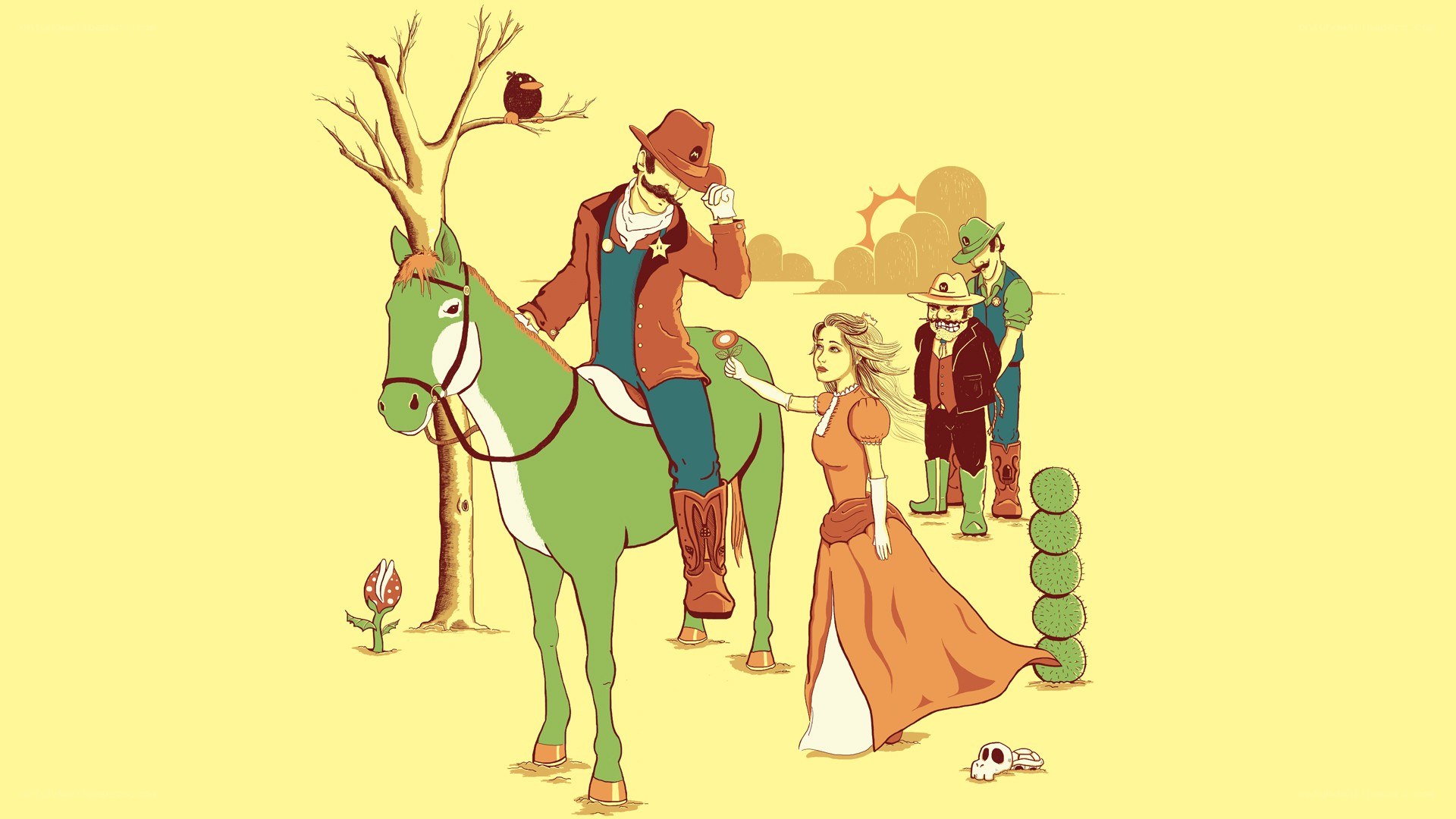 Western-themed character illustration