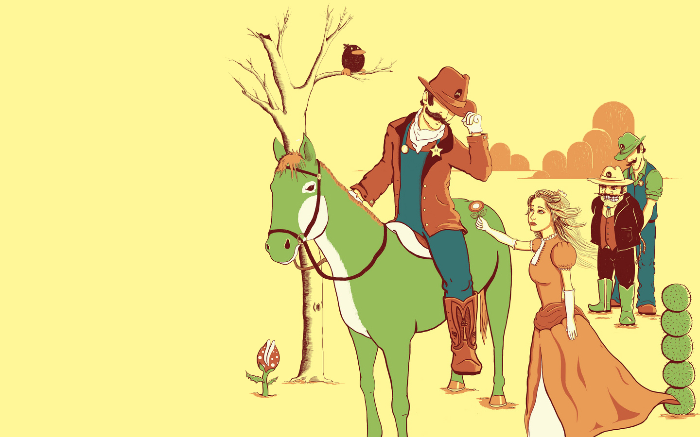 Western-themed character illustration