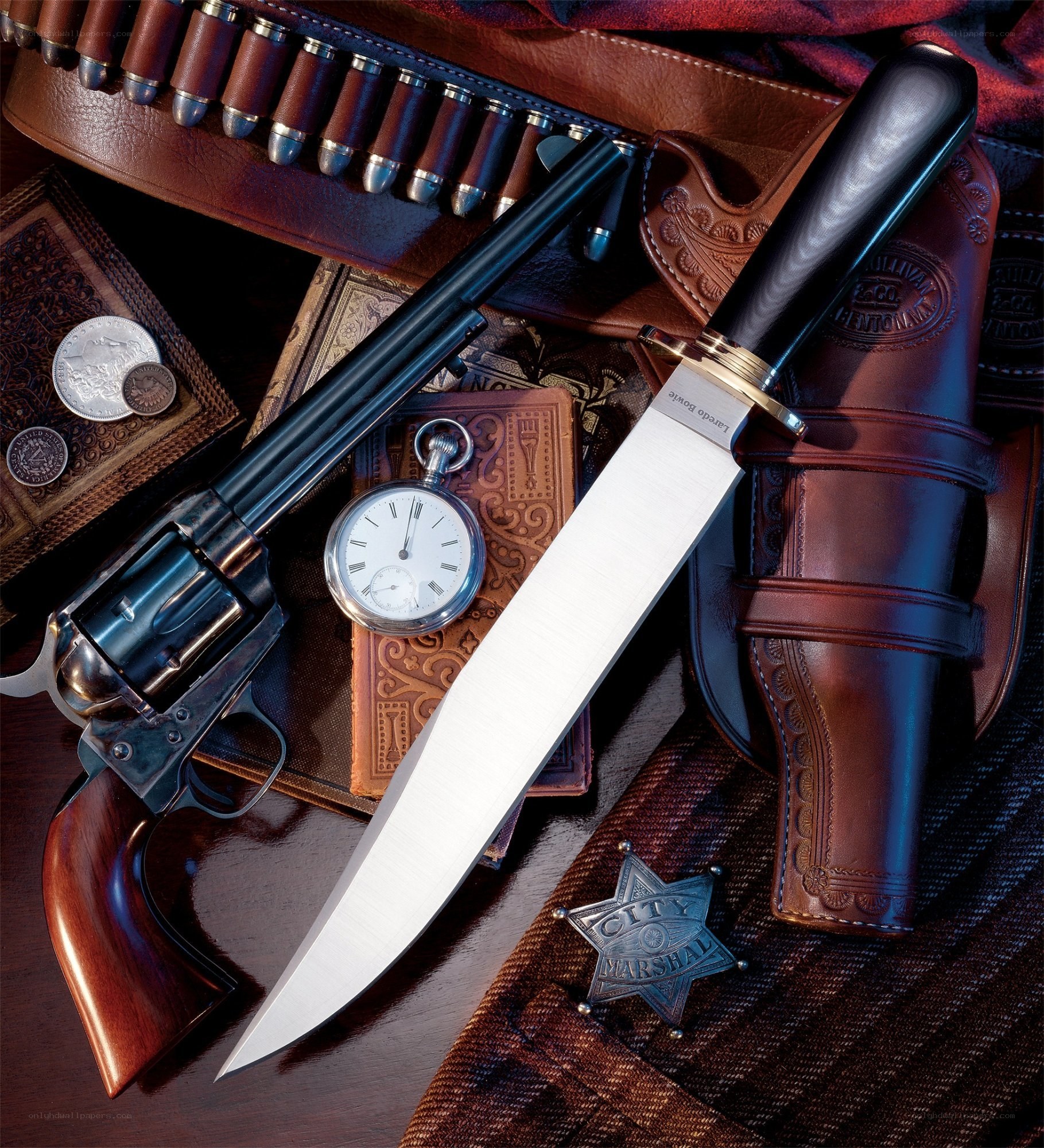 Western-themed gun and knife collection