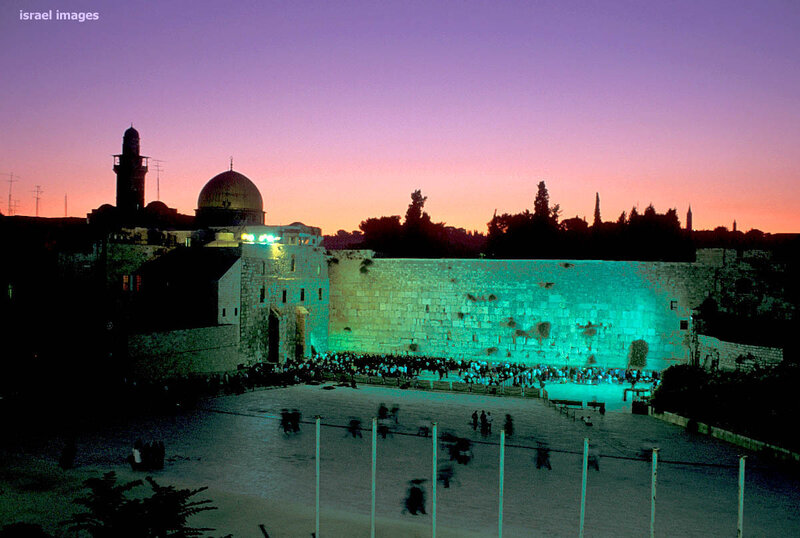 Western Wall at dusk