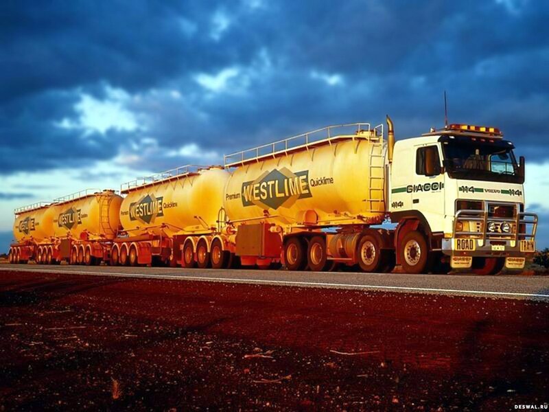Westlime tanker truck on road