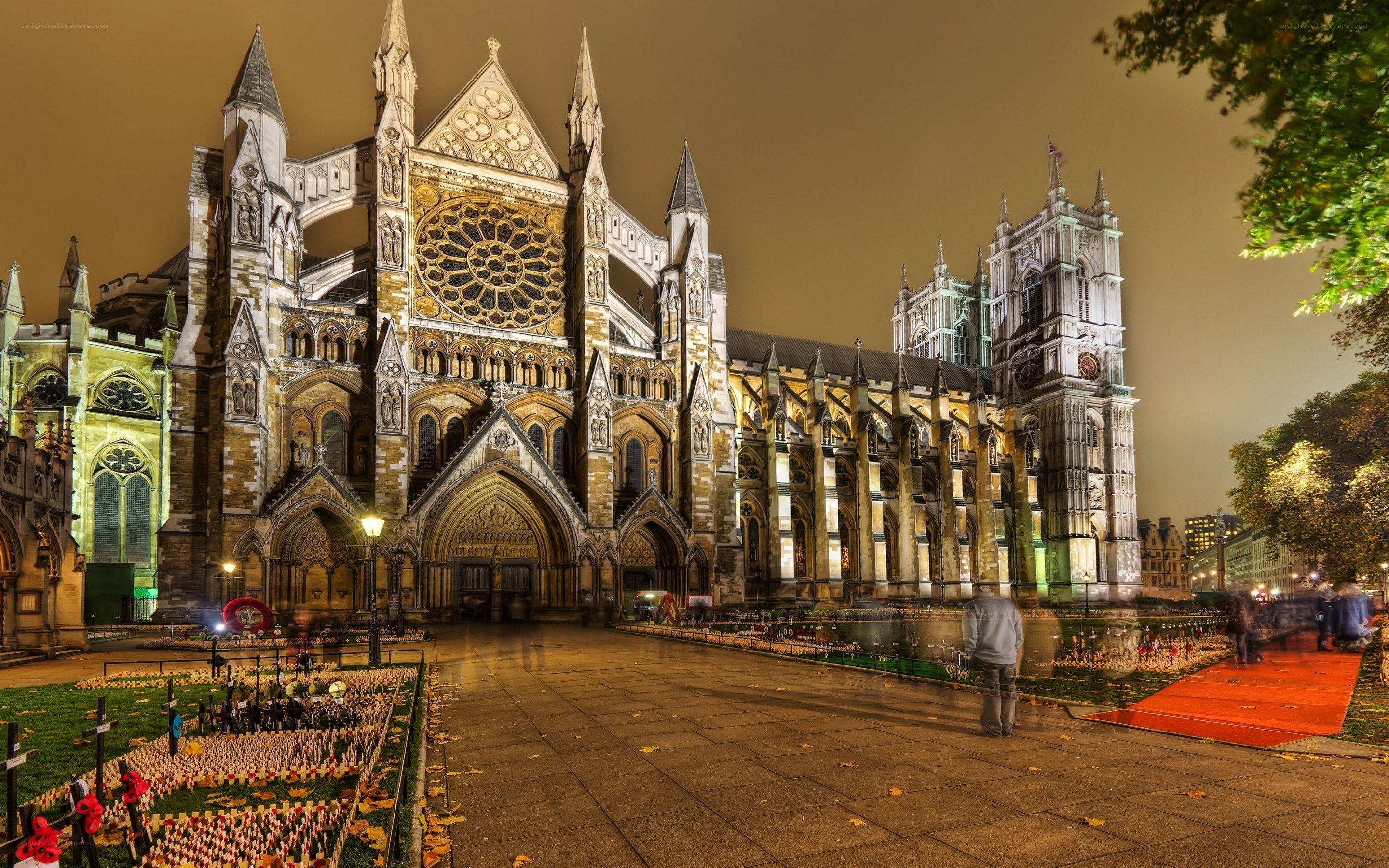Westminster Abbey at night