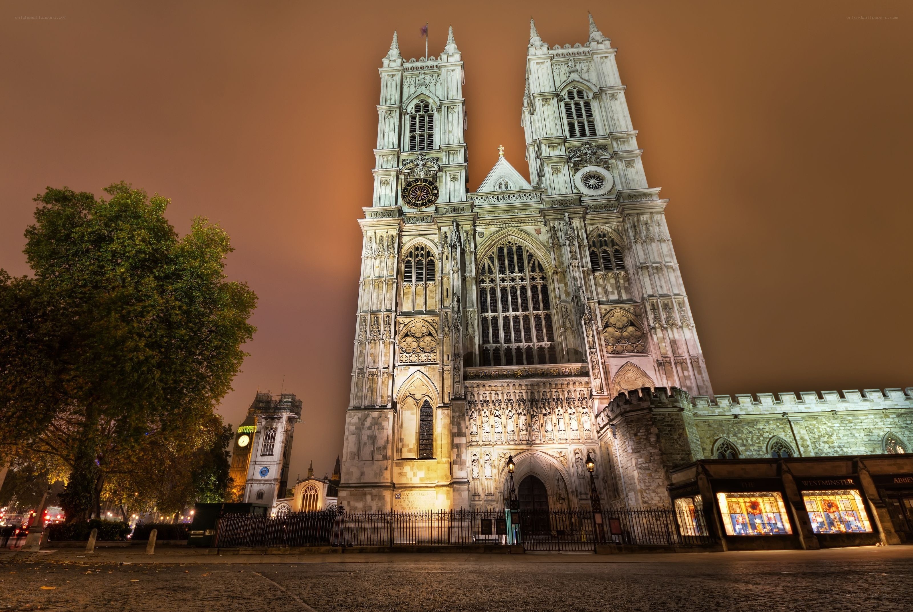 Westminster Abbey at night