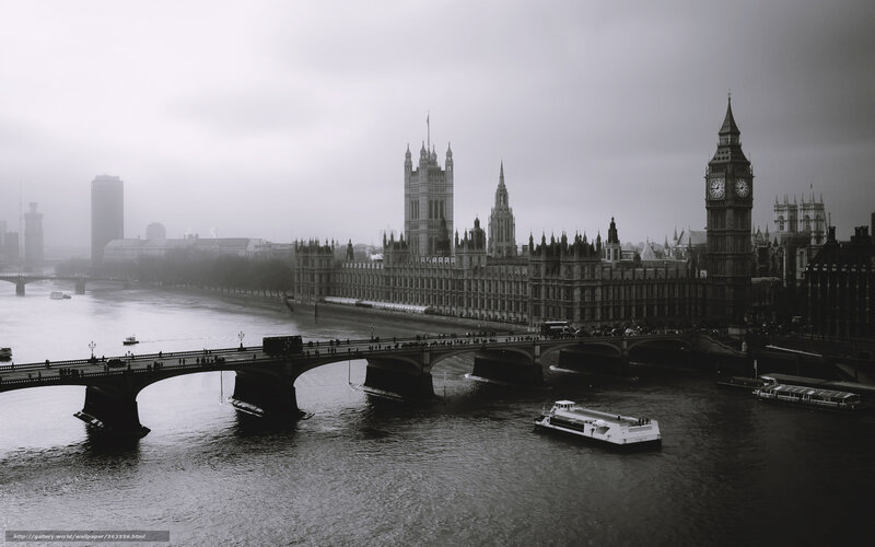 Westminster Bridge and Palace — Black
