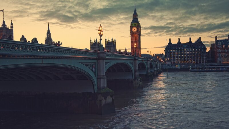 Westminster Bridge at Dusk — Gray