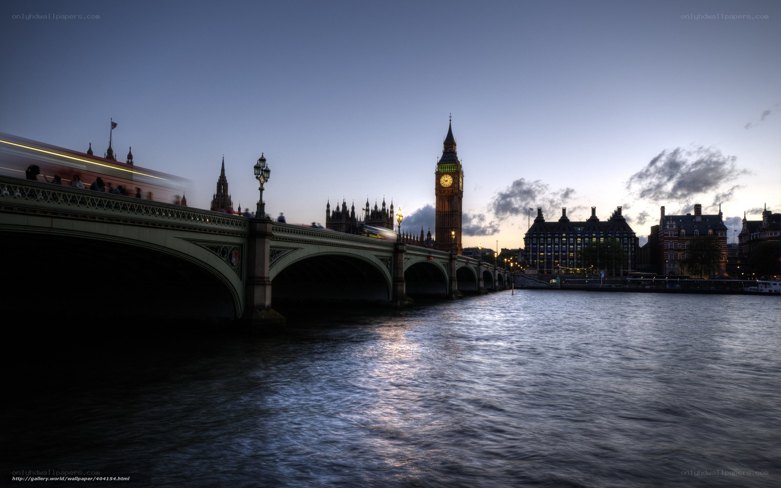 Westminster Bridge at dusk