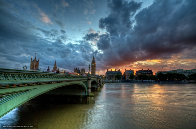 Westminster Bridge at Sunset — Blue, Dramatic