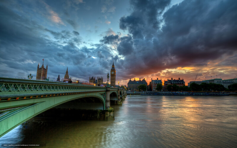 Westminster Bridge at Sunset — Blue