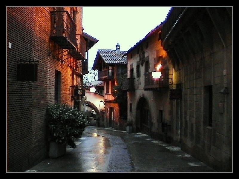 wet alley at dusk