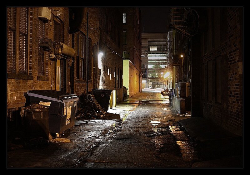 Wet Alley at Night