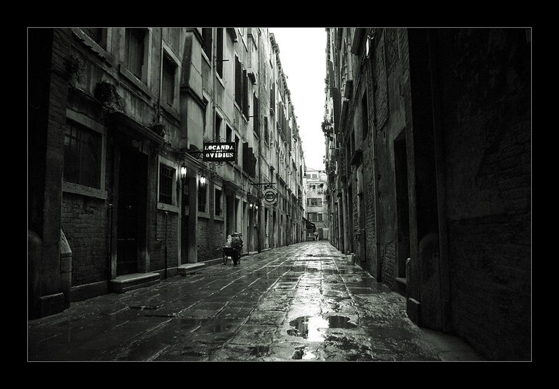 wet alley in venice