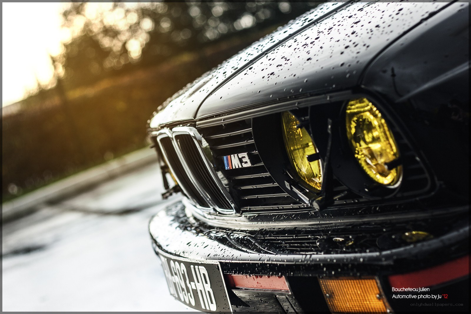 wet BMW M3 front view