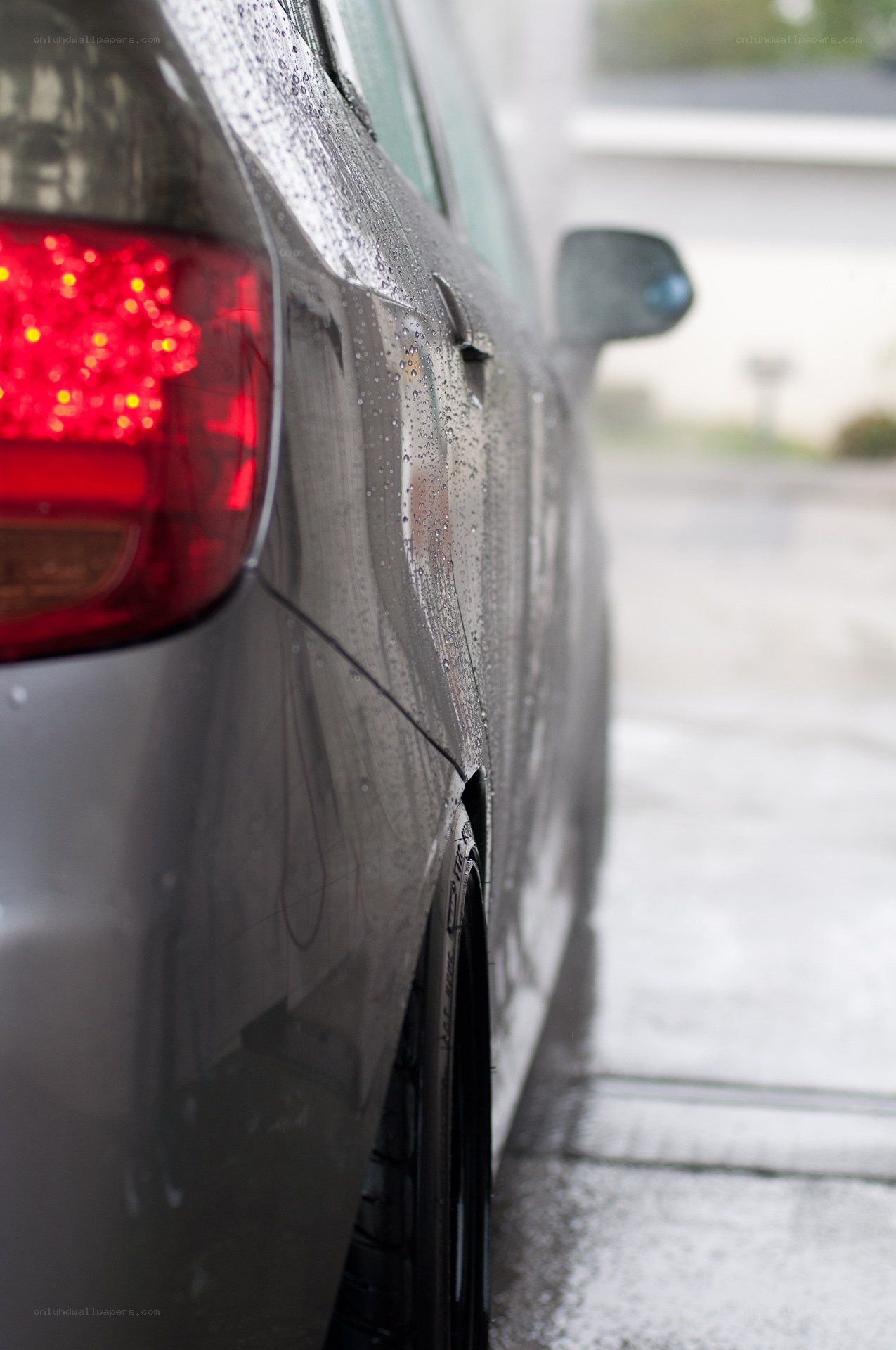 wet car side profile
