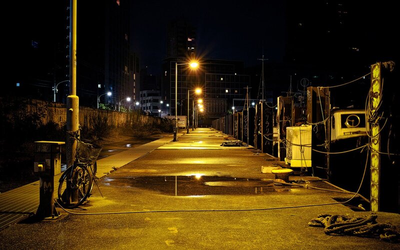 Wet Dock at Night