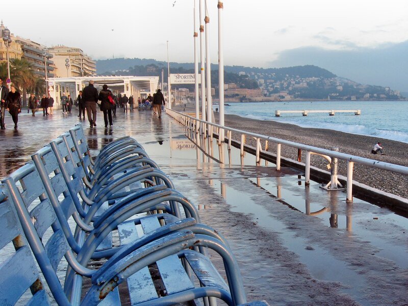 wet promenade in nice