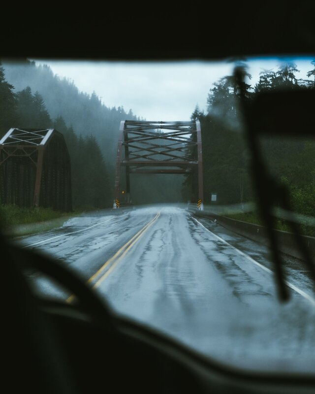 Wet Road to Bridge
