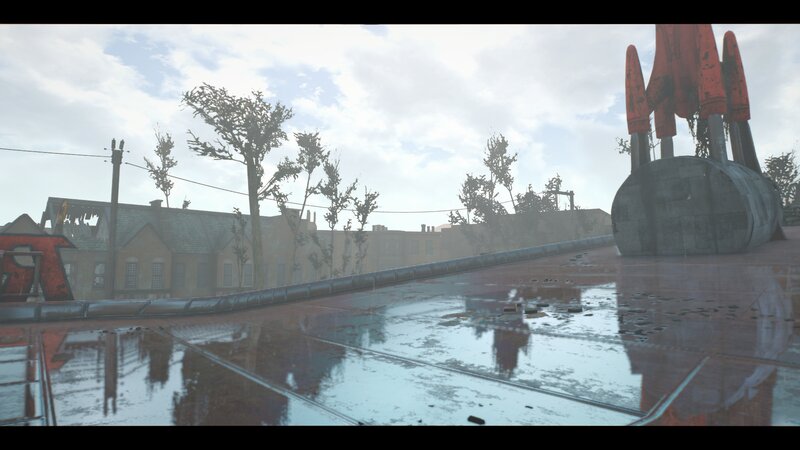 Wet Rooftop with Rocket