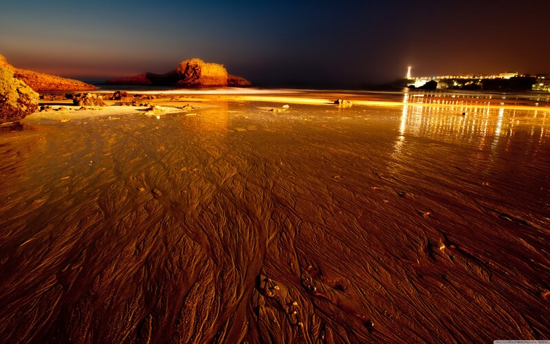 Wet Sand Patterns at Beach